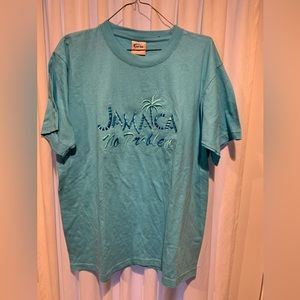 NEW JAMAICA Turf Aqua color cotton tee - ultra  New embroidered Jamaica